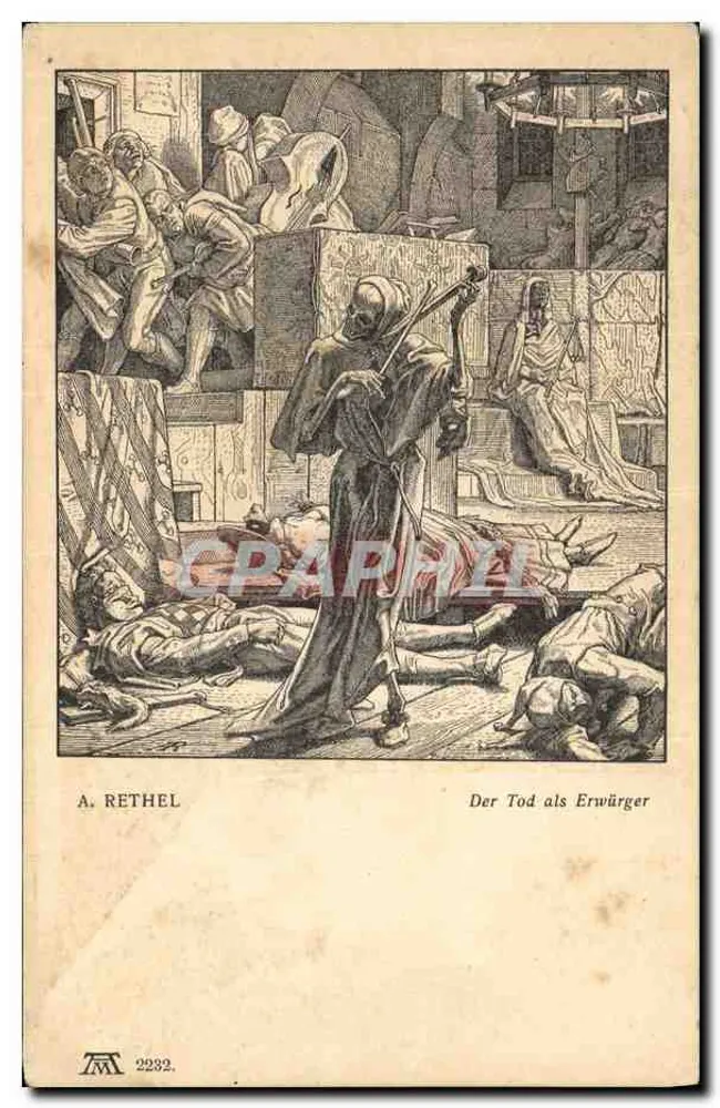 A Morte como Enforcador — A. Rethel — Editor F. A. Ackermann, Munique - Frente