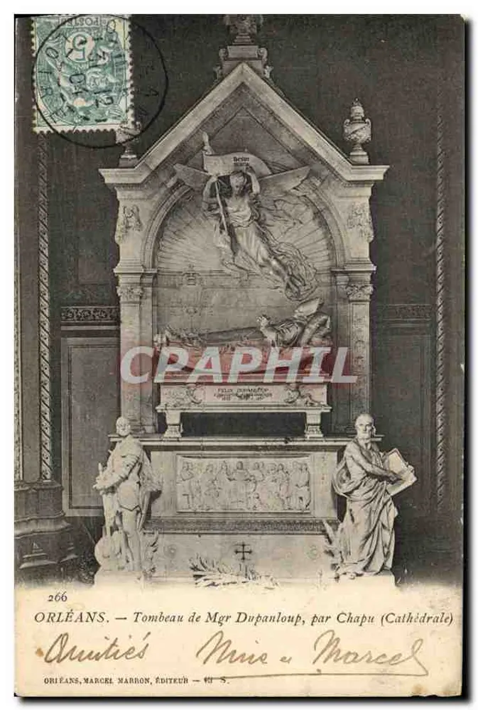 Orléans — Grabmal des Mgr Dupanloup, von Chapu (Kathedrale) — Marcel, Verlag n°266 - Vorderseite