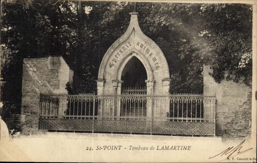 St-Point - Túmulo de Lamartine — R. F. Chalon-sur-Saône, n°24 - Frente