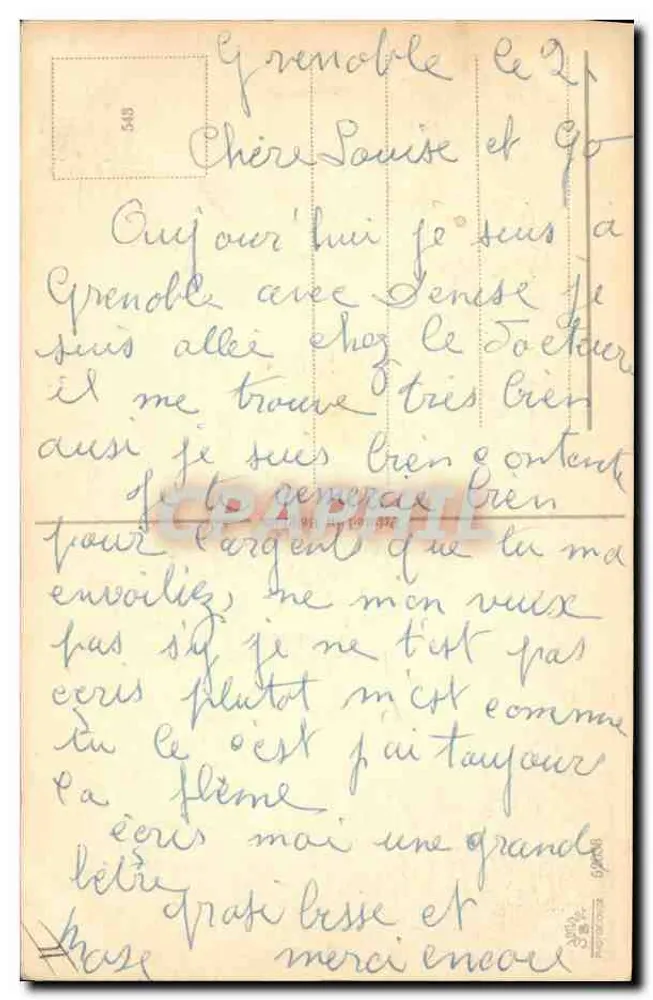 Cão pastore alemão — retrato — editor desconhecido, n° de série 548 - Verso
