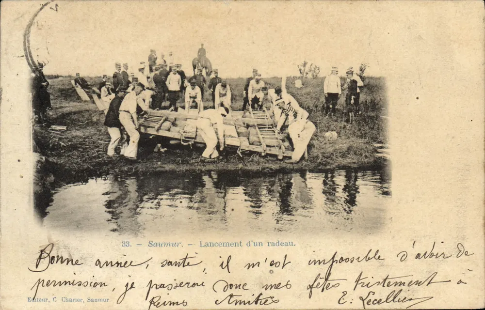 Saumur — Auslaufen eines Floßes — Verlag C. Chartier, n°33 - Vorderseite