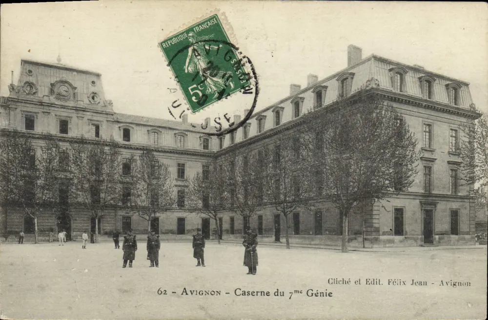 Avignon — Caserne do 7º Génio — Cliché e Edição Félix Jean - Frente
