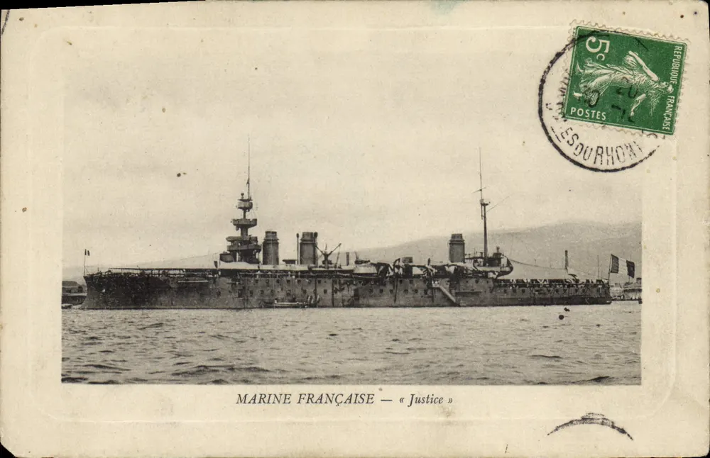 Marinha Francesa — « Justice » — Compagnie Industrielle - Châlons-sur-Marne - Frente