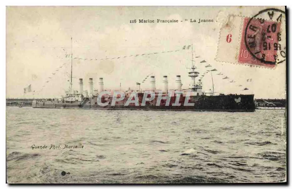 Navio de guerra francês — A Jeanne — Fotografia Quende, Marselha - Frente
