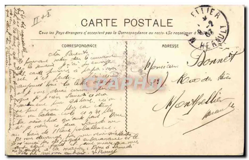 Navio de guerra francês — A Jeanne — Fotografia Quende, Marselha - Verso