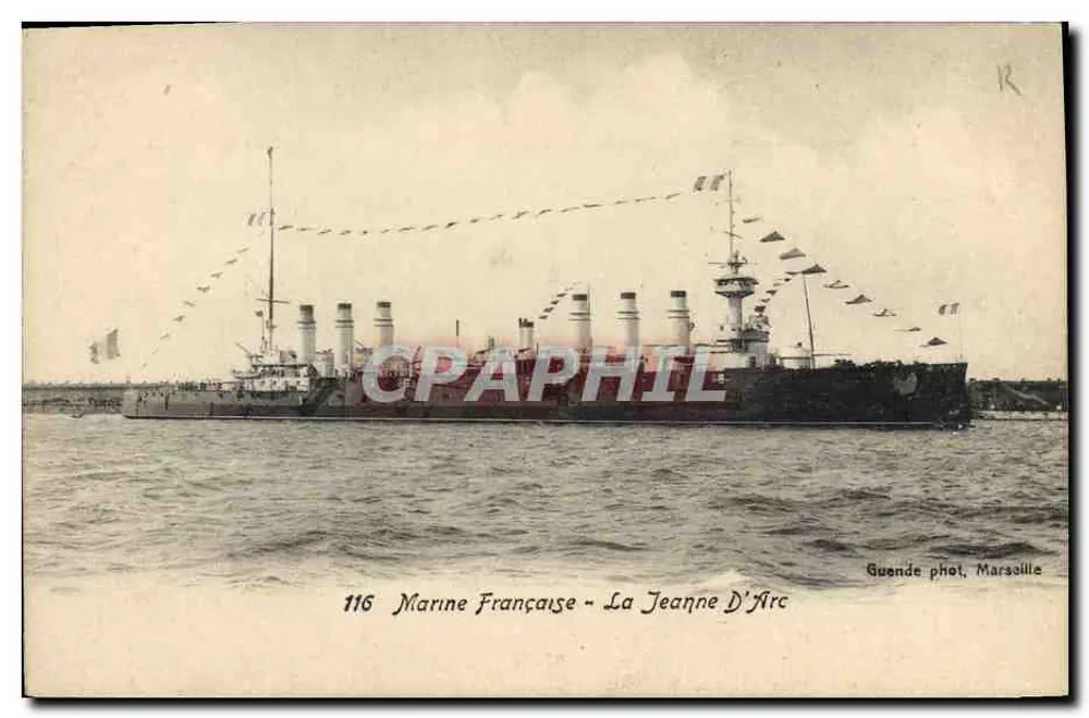 Marinha Francesa - A Jeanne D'Arc — Guende phot, Marselha, n°116 - Frente