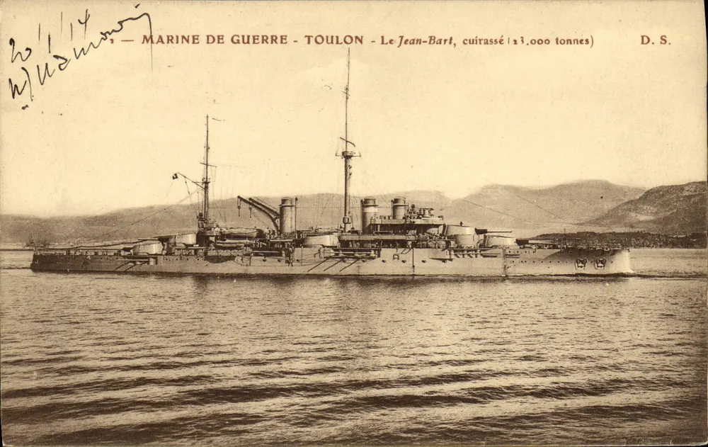 Marina de Guerra - Toulón - El Jean-Bart, acorazado (23.000 toneladas) - D.S. - Anverso
