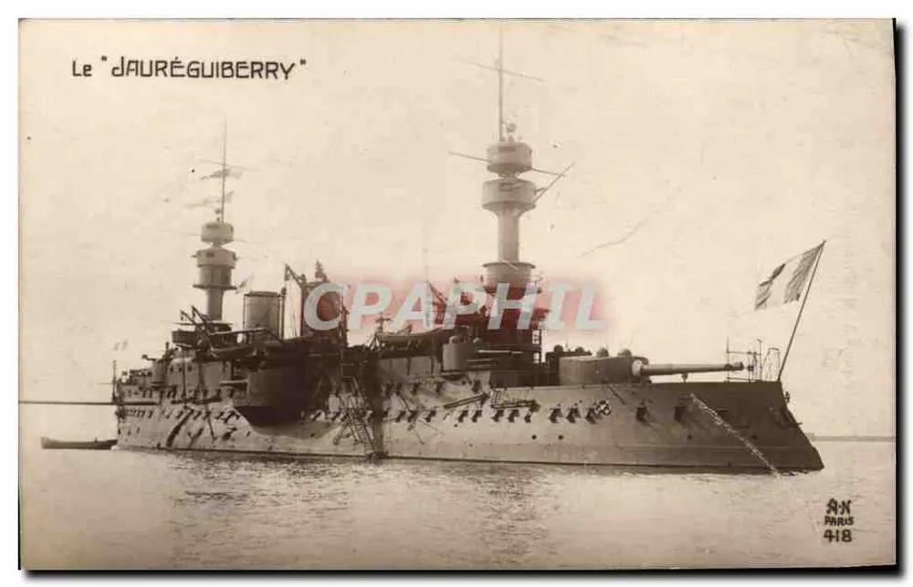 Le "Jauréguiberry" — croiseur de bataille — éditeur A.N. Paris, n° 418 - Awers