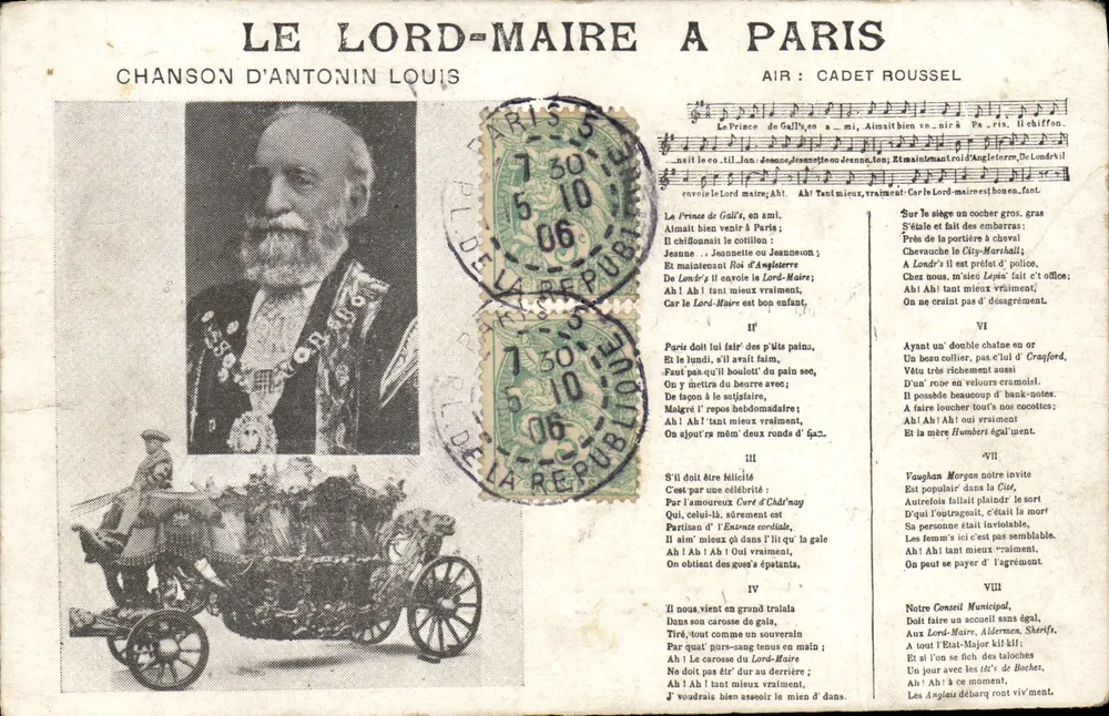 Der Lord-Mayor in Paris — Lied von Antonin Louis, Éditeur imprimeur nicht sichtbar, Seriennummer nicht lesbar - Vorderseite