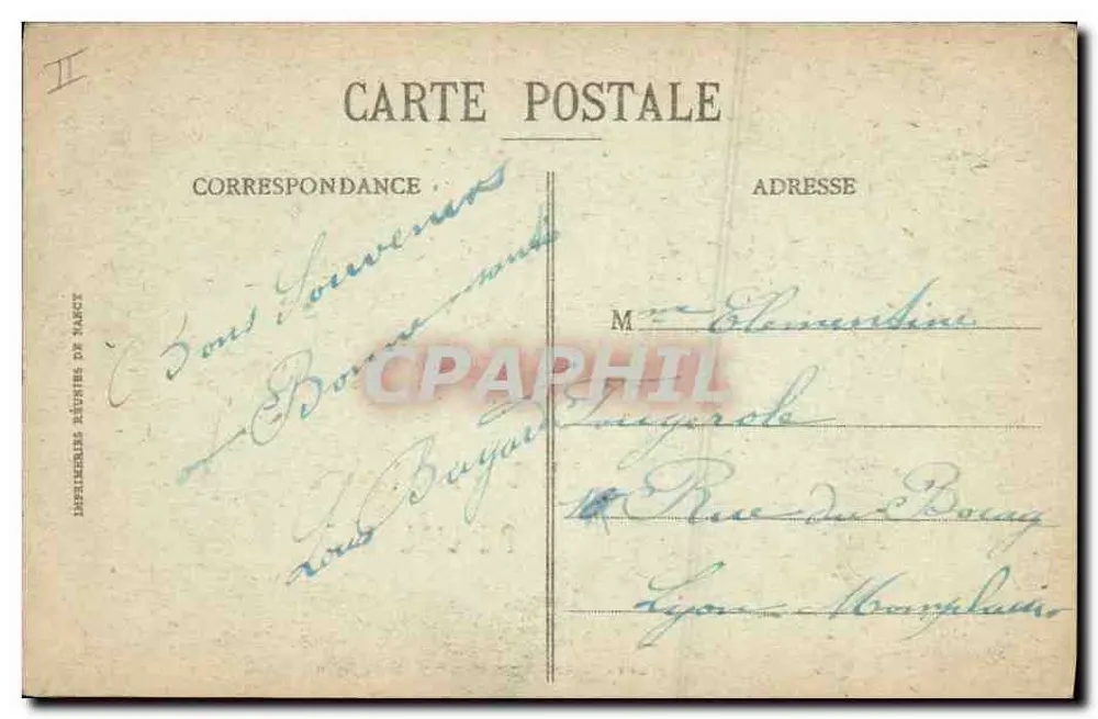 Um cumprimento da Alsácia — Edição E. Mayer, 40, r. de Frunon, Belfort - Verso