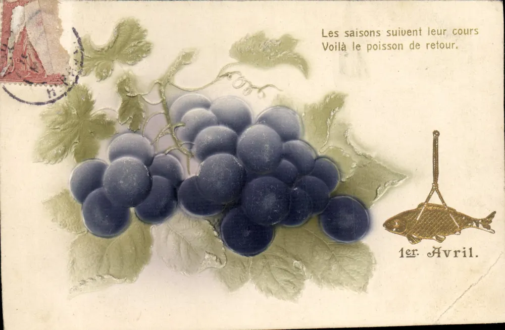 Groseilles — illustration avec poisson suspendu — E.D.B. (éditeur imprimé sur le verso) - Vorderseite