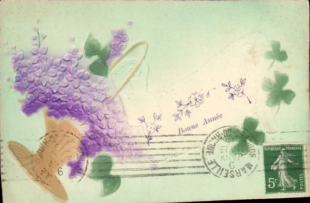 Bouquet de lilas — Bonne Année — Editor desconhecido, número de série não visível - Frente
