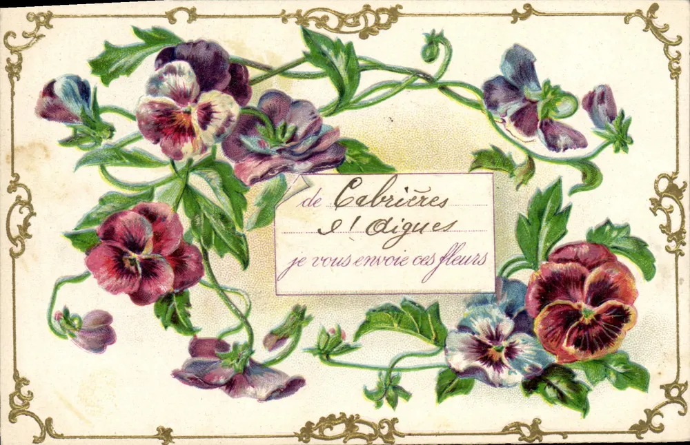 Flores de Cabrières — Carte postale illustrée — K.F. Éditeurs, Paris, Série 1.954 - Frente