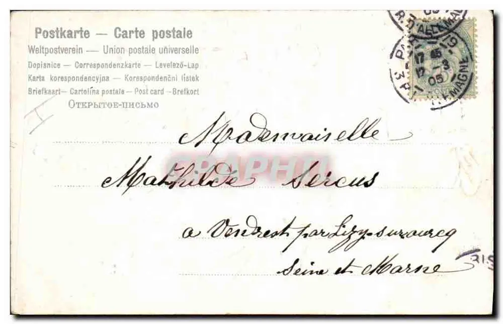Bouquet de campânulas — Boa Festa — Sr. Spillot - Verso
