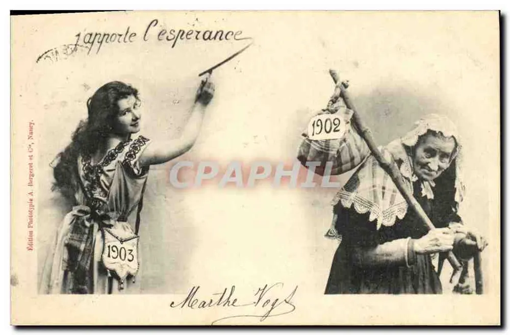 Ich bringe Hoffnung — junge Frau und alte Frau — Edition Pintotype A. Bergeret et Cie, Nancy - Vorderseite