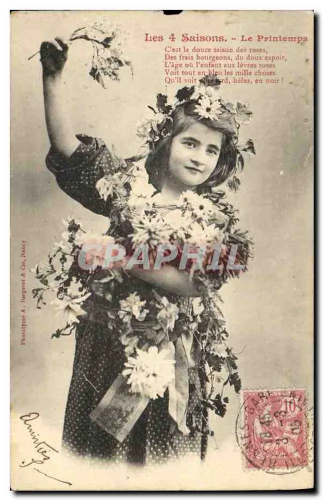 Die vier Jahreszeiten - Frühling — Phototype A. Bergeret & Cie, Nancy - Vorderseite