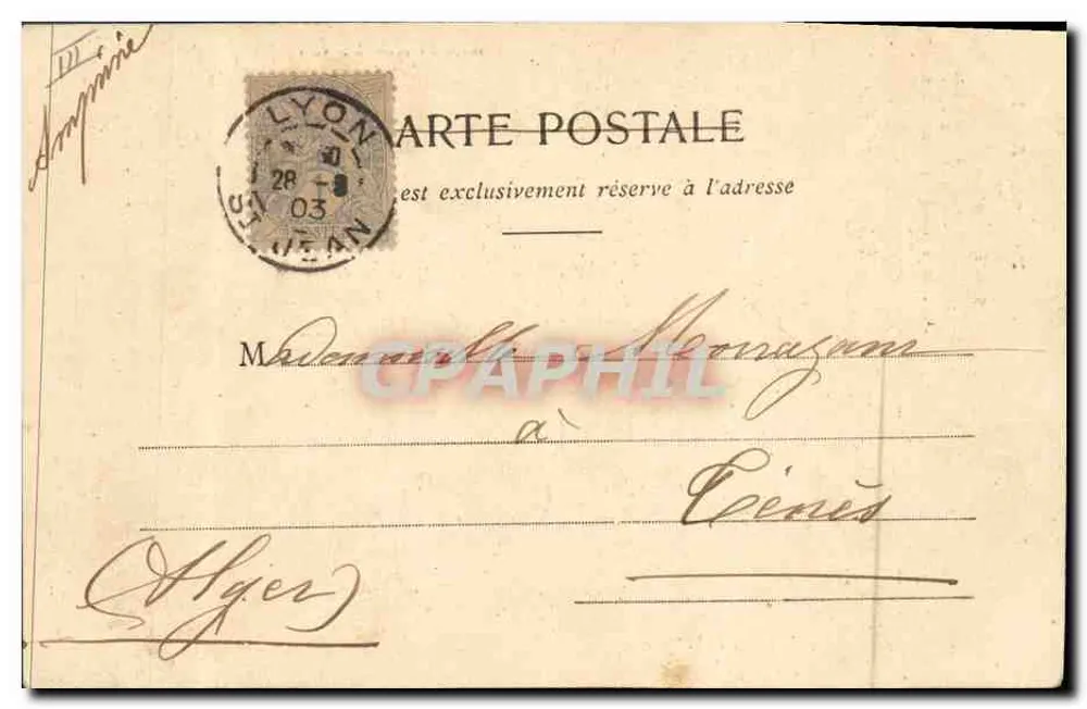 Junge Frau mit Fisch — April-Fisch — Phototypie A. Bergnet et Co. Maury - Rückseite