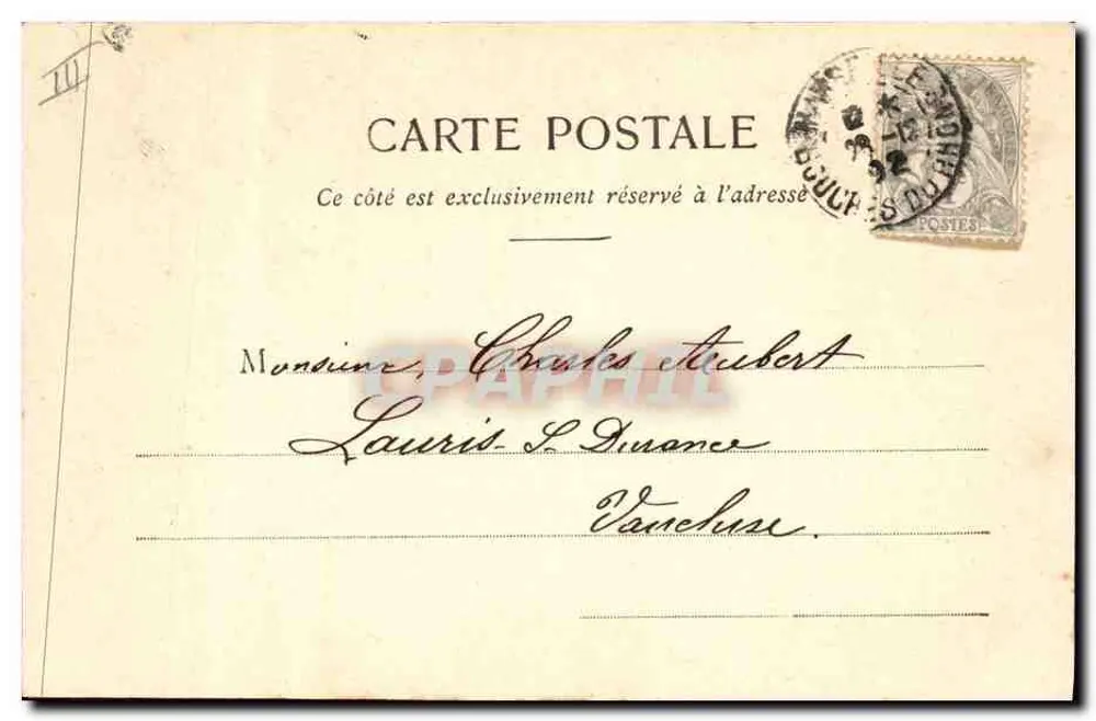 Weihnachten des Kleinen Schornsteinfegers — Gedicht und Unterschrift von Marcel Houjan — Phototypie A. Bergisch et Cie, Nancy - Rückseite