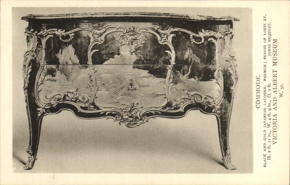 Móvel Luís XV — negro e dourado japonês, museu Victoria and Albert - Frente