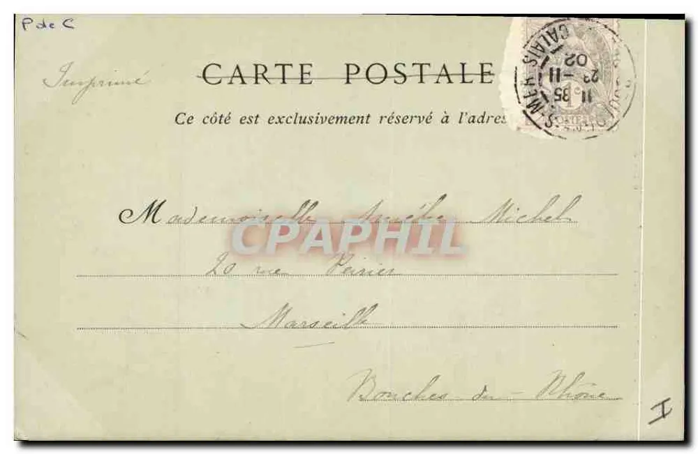 Boulogne-sur-Mer — Grab von Monsieur Hassfringue — Sammlung N.D. Phot. Nr. 71 - Rückseite