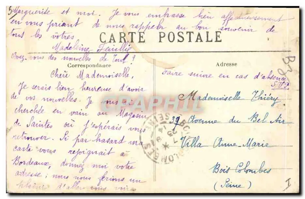 Saintes – Túmulo de São Eutrópio — Pap. J. Prévost, édit. 306 - Verso