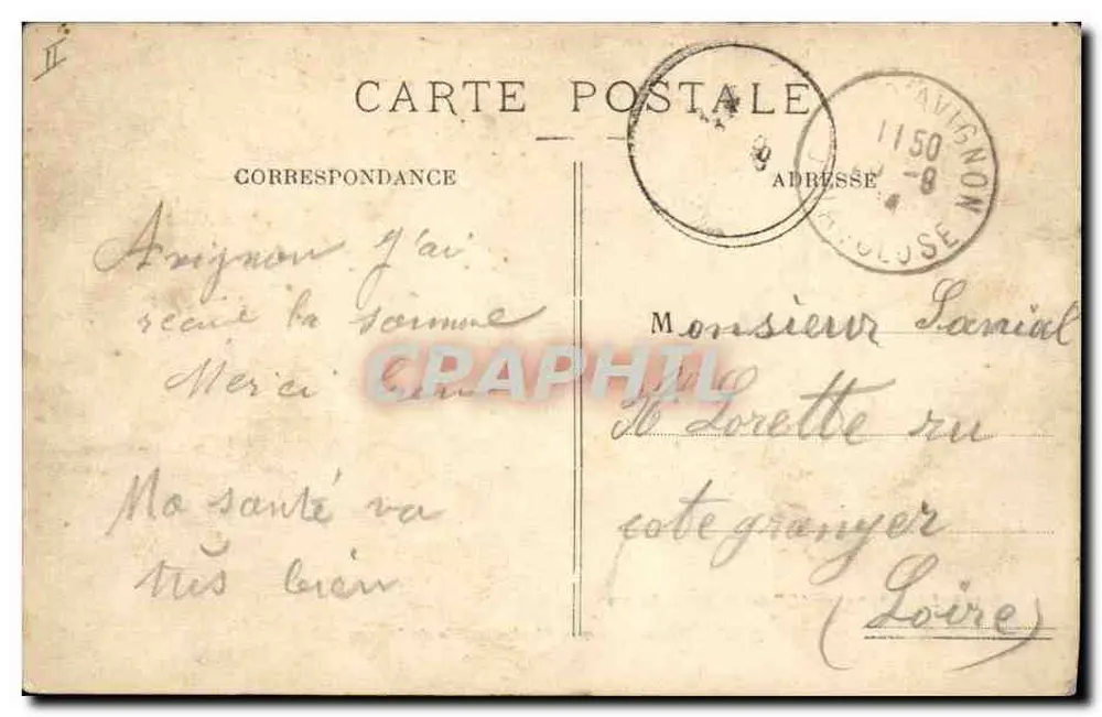 Avignon — Kasernen Chabran (58. Linie) — Verlag E. Aubert, Parfumeur, 44, Avenue République, Avignon - Rückseite