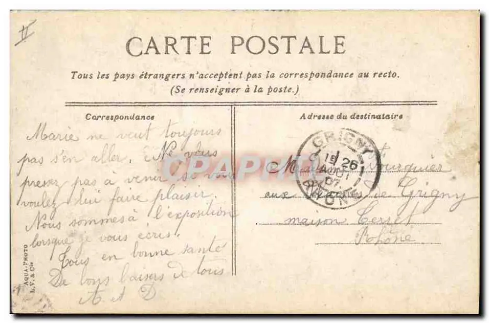 Aigues-Mortes — Der Palastplatz, Übung der Rekruten — L.V.&C.F. - Rückseite