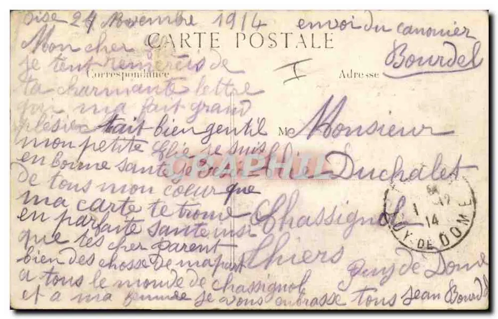 Die zerstörte Brücke von Hirson durch die Deutschen — L. C. H. - Rückseite