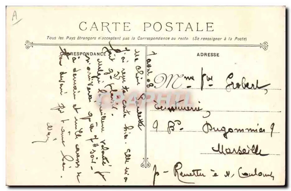 Cruzador Justice — Marinha Militar Francesa — Galeries Modernes, Rue Racine, Toulon - Verso