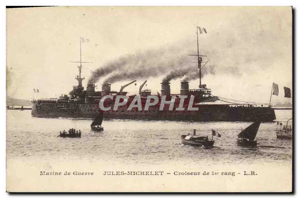 JULES-MICHELET — Crucero de primera clase — L.R. — Marina de Guerra - Anverso