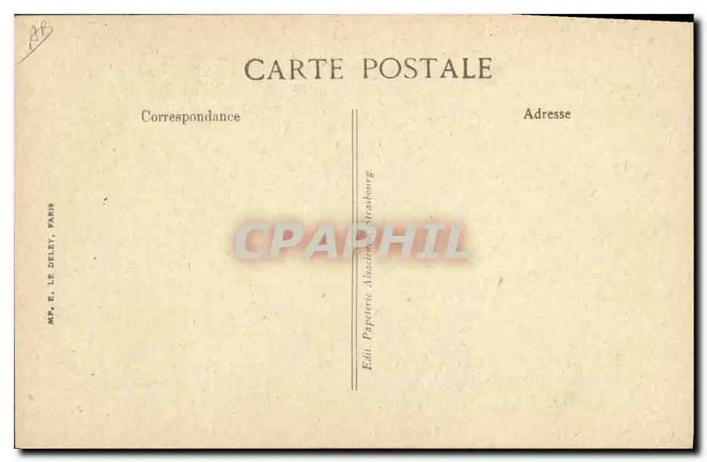 Alsacienses — Interior de uma Fazenda — Editor E. Le Deley, Paris - Verso