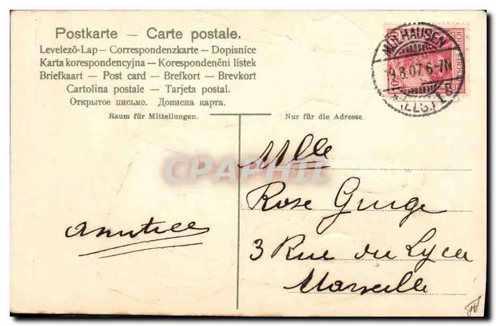 Duas mulheres em traje alsaciano — Elsässer Tracht — n° 2077 - Verso