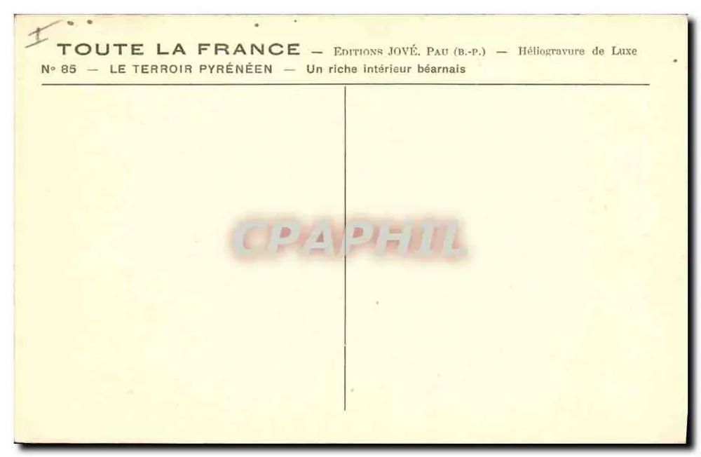 Das pyreneische Land — Ein reicher Béarn-Innenraum — Editions Jové, Pau (B.P.P.) - Rückseite