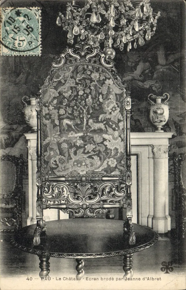 Pau - Das Schloss - Stickerei von Jeanne d'Albret - Vorderseite