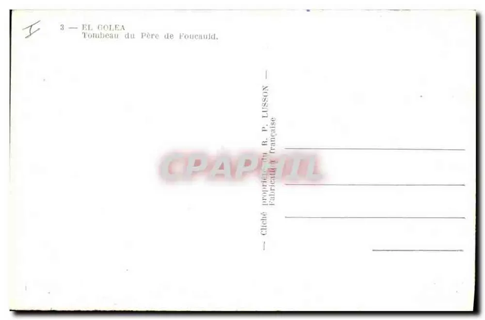 Túmulo do Père de Foucauld — El Golea — cliché de R. P. Lusson - Verso