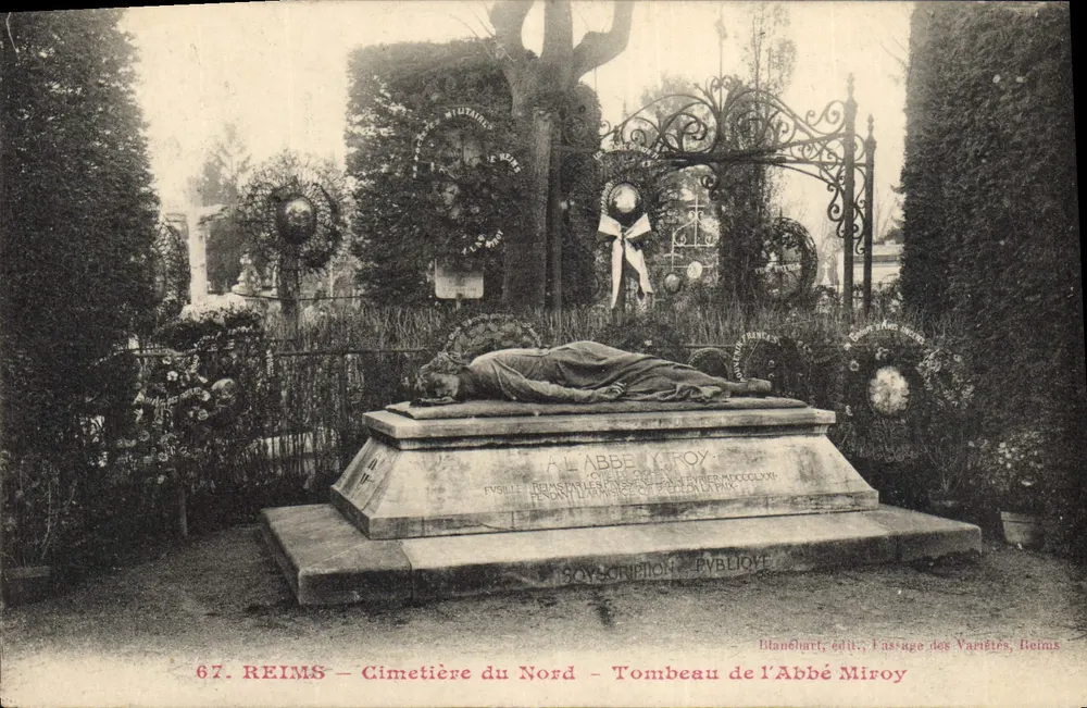 Reims — Friedhof Nord — Grab des Abbé Miroy - Vorderseite