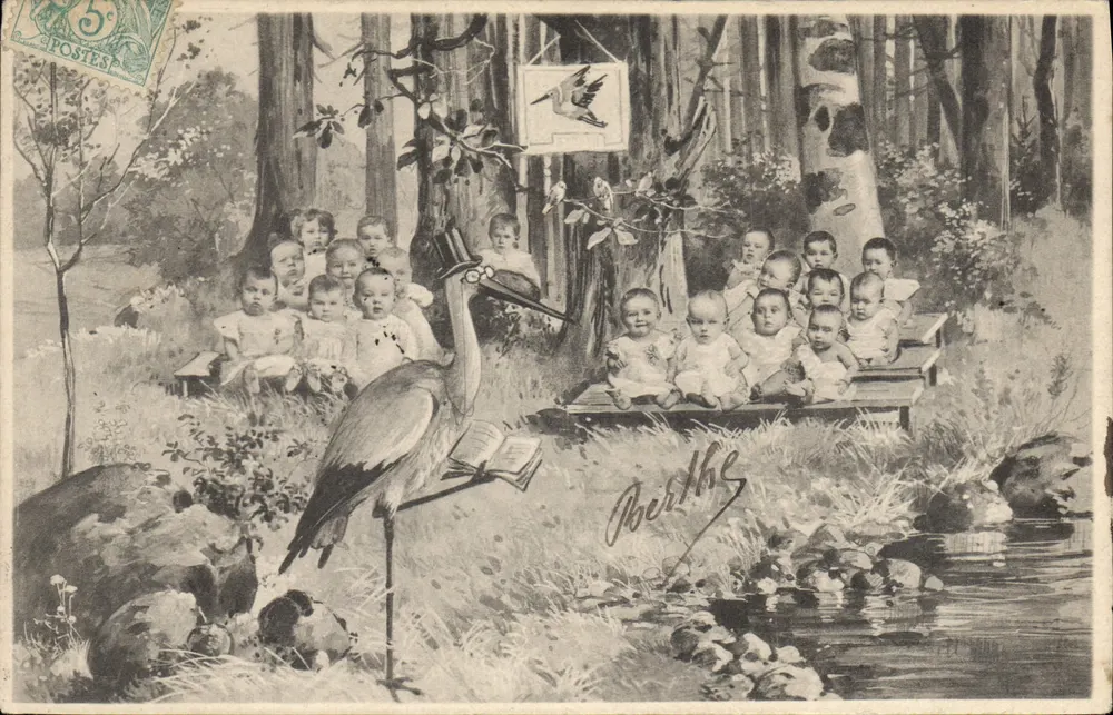 Kinderen in het bos — lezing door een kievit — uitgever Poerthe - Voorkant