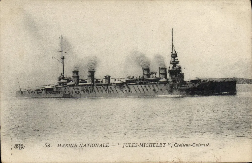 Cruiser-Navio de Coura "Jules-Michelet" — Marinha Nacional — Editor E.P.D. n°78 - Frente