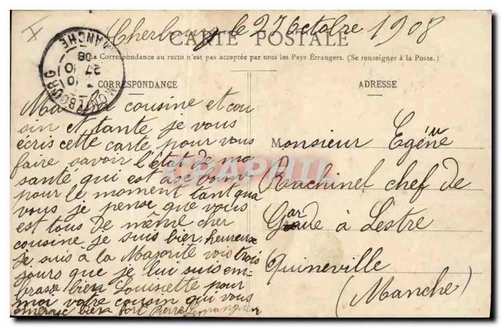 Le Jemmapes, Cuirassé Garde-Côtes — Coleção P. B., Cherbourg - Verso