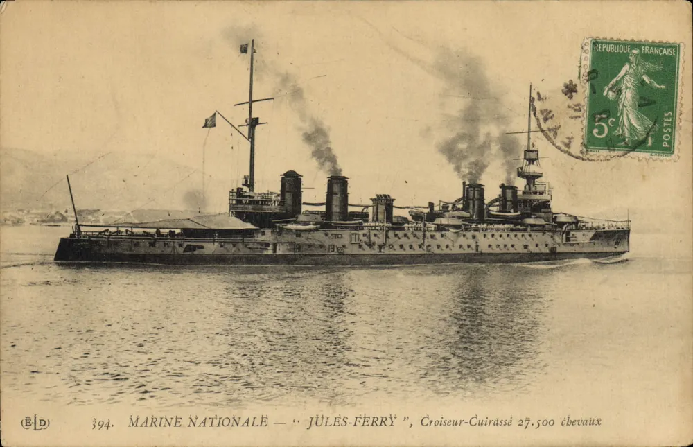 Marinha Nacional — Jules Ferry — Cruiser-Couraçado 27.500 cavalos - Frente