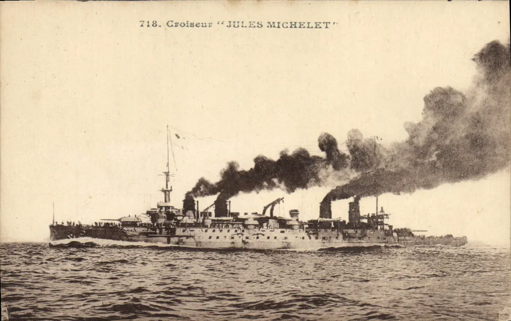 Cruzador "JULES MICHELET" — n°718 — editor não identificado - Frente