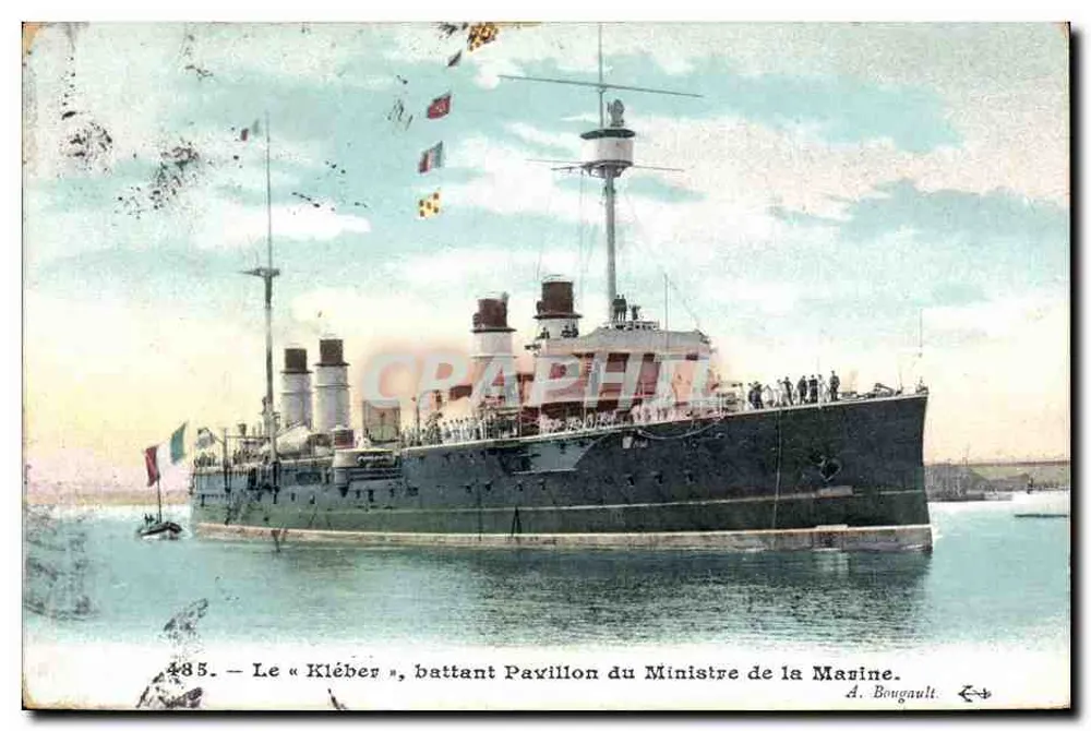 Der « Kléber », mit dem Ensign des Ministers der Marine — A. Bougault, n° 485 - Vorderseite