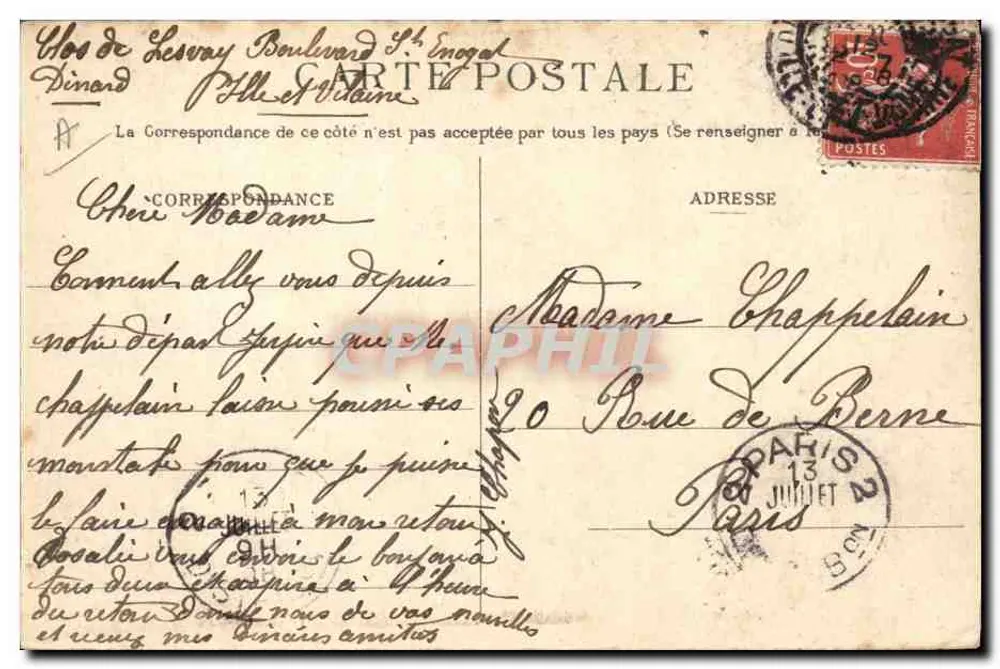 Der « Kléber », mit dem Ensign des Ministers der Marine — A. Bougault, n° 485 - Rückseite