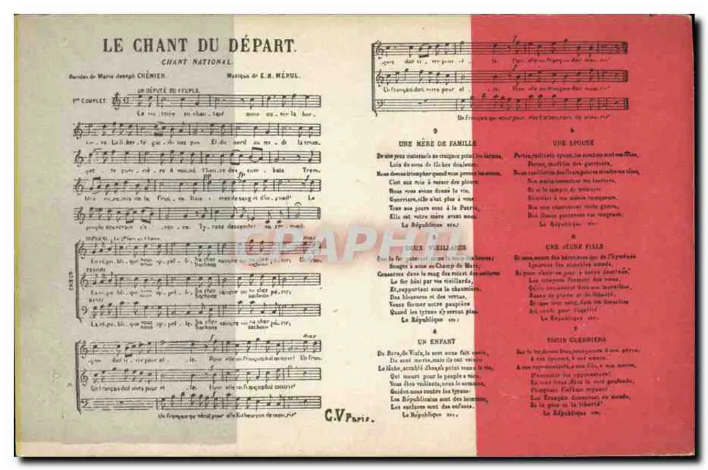 Die Marseillaise — Nationalhymne — C.V. Paris - Vorderseite