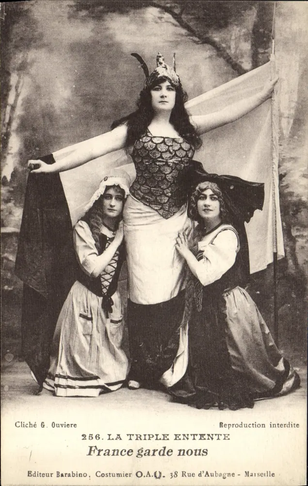 Die Triple Entente — France garde nous — Verleger Barabino, Kostümbildner O.A.Q., 38 Rue d'Aubagne - Marseille - Vorderseite