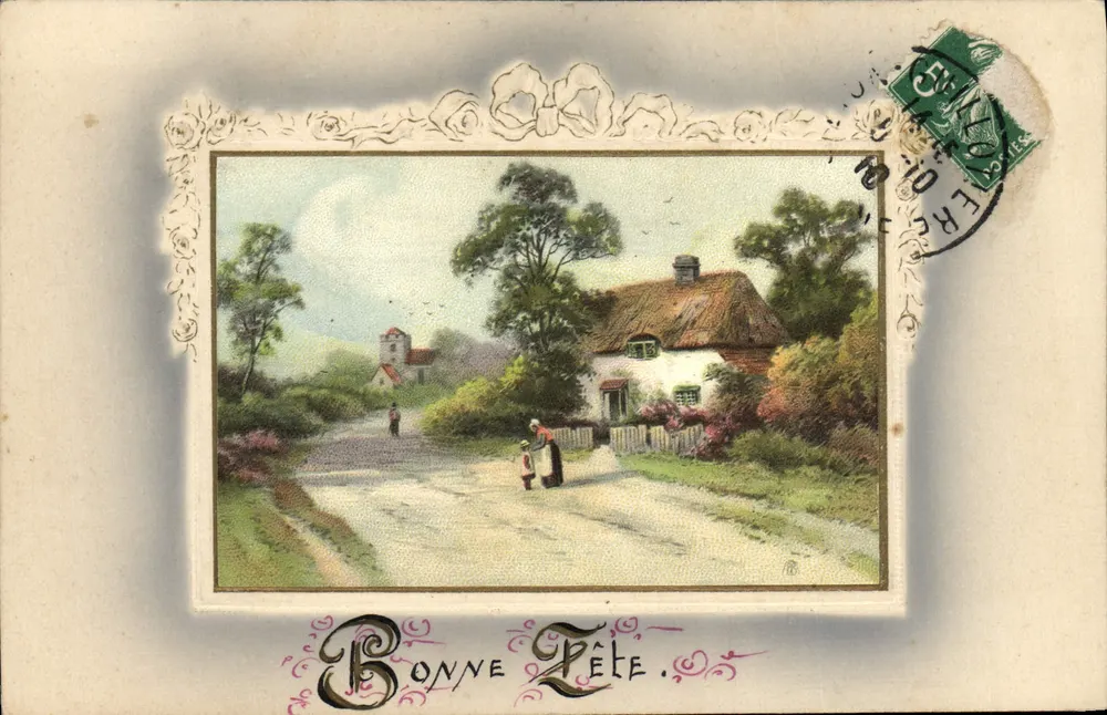 Landschaft — Frohe Feier — In Deutschland gedruckt - Vorderseite