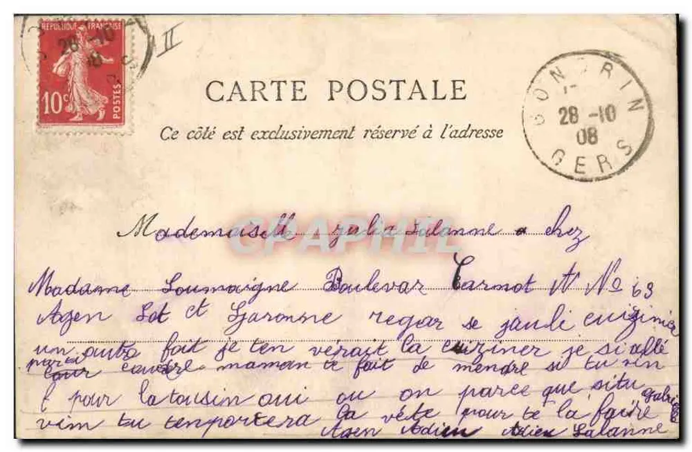 Enfant cuisinier — scène de cuisine — éditeur inconnu - Verso