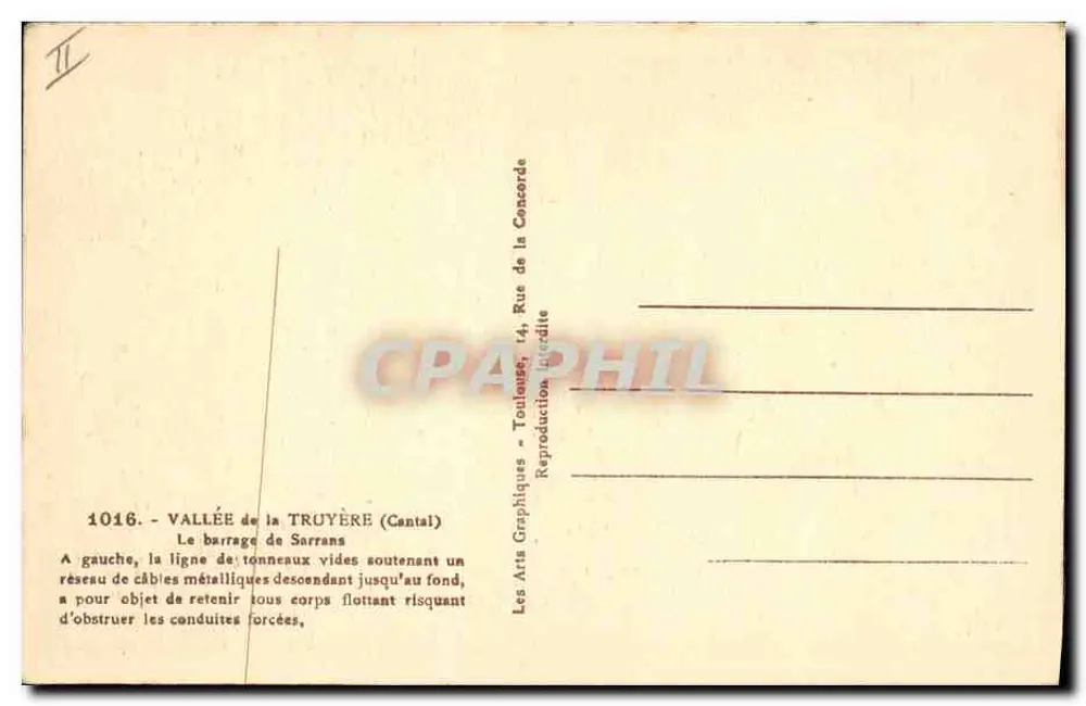 Staudamm von Sarrans — Tal der Truyère (Cantal) — ARGRA - Rückseite