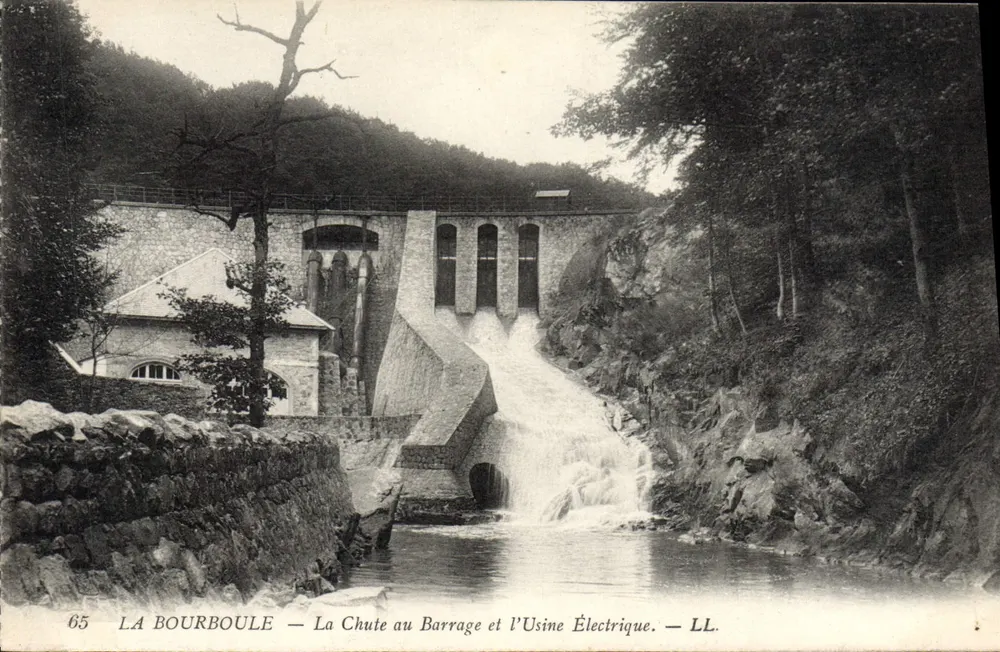 La Bourboule — Der Sturz am Staudamm und die Elektrizitätsfabrik — LL. — N° 65 - Vorderseite