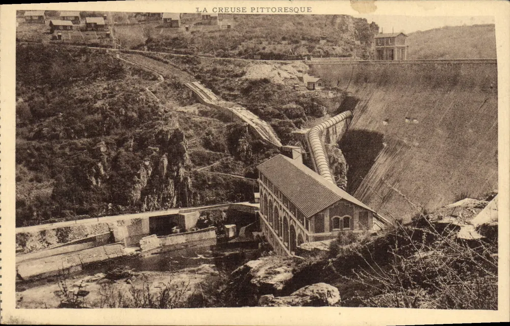 Die pittoreske Creuse — Ansicht des Staudamms und der Mühle — Goll, G. et Fils, Châteaudoux, n° 770 - Vorderseite